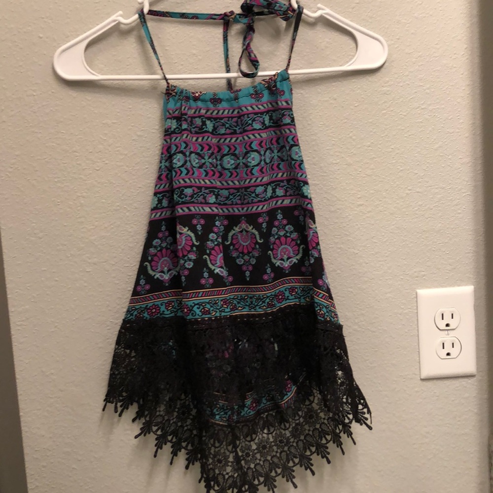 LA Hearts Patterned Halter Top